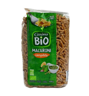 Casino Bio - Macaroni complets bio 500g